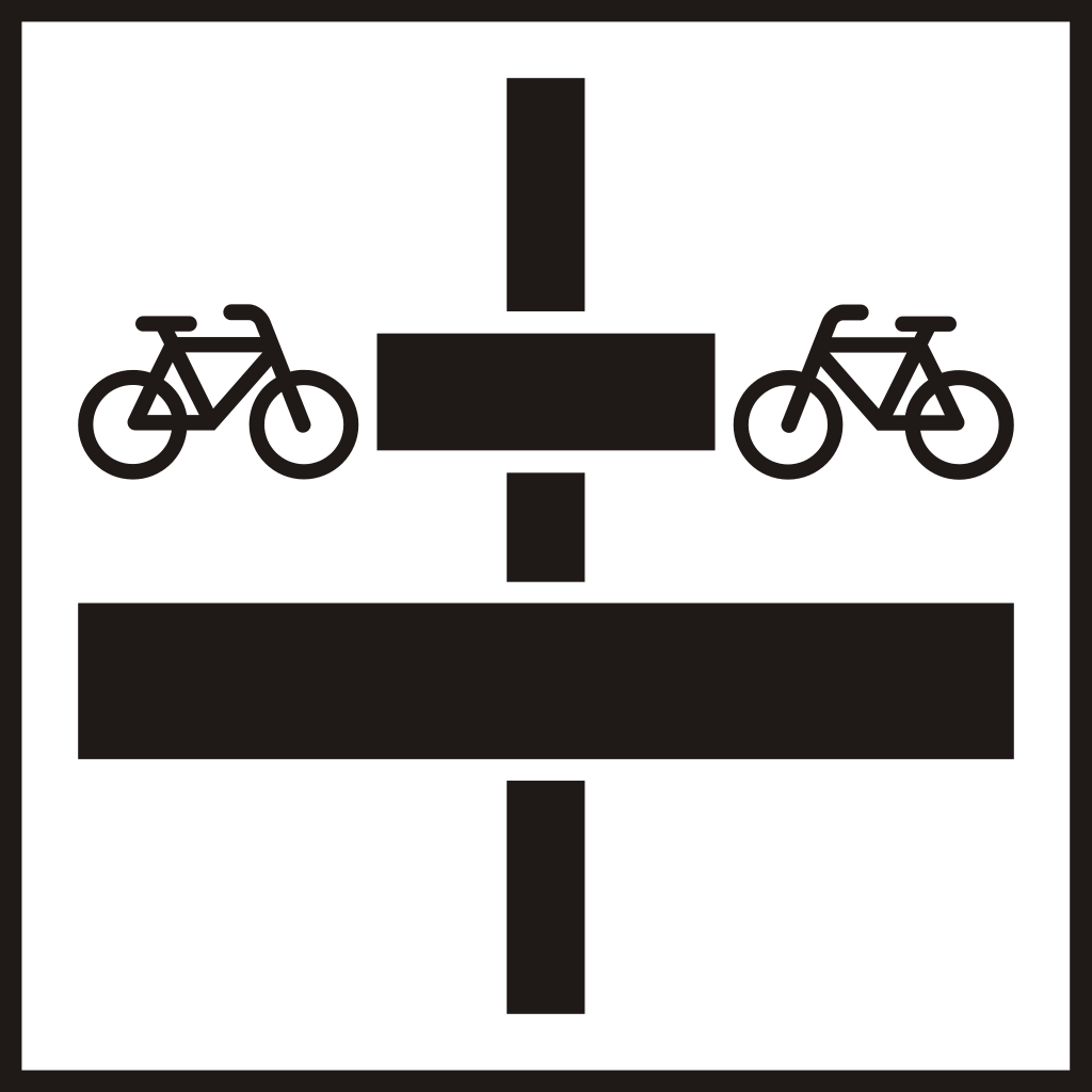 Voorrang voor fietsers na het kruispunt.
