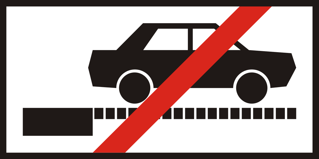 Parkeren op de berm verboden.