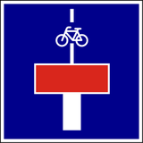 Doodlopende weg met doorgang voor fietsers.