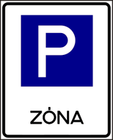 Begin van een parkeerzone.
