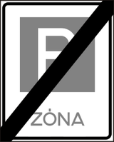 Einde van de parkeerzone.