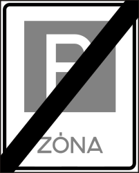 Einde van de parkeerzone.