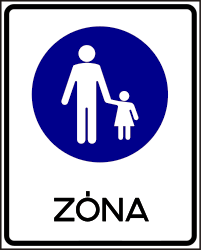 Begin van een voetgangerszone.