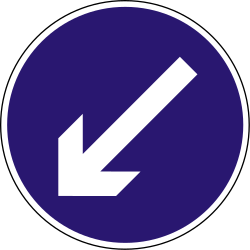 Obstakel links voorbijrijden.