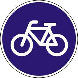 Verplicht pad voor fietsers.