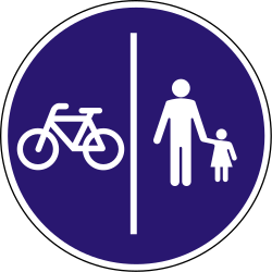 Verplicht gescheiden voet- en fietspad.