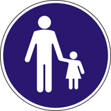 Verplicht pad voor voetgangers.