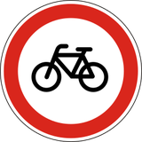 Fietsers verboden.