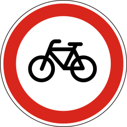 Fietsers verboden.