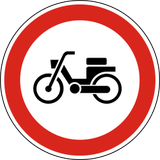 Bromfietsen verboden.