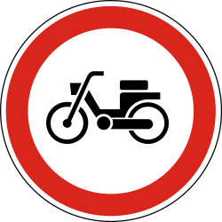 Bromfietsen verboden.