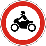 Motorfietsen verboden.