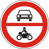 Motorfietsen en auto's verboden.