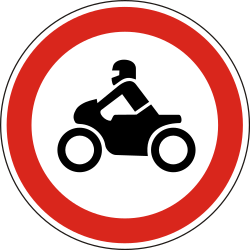 Motorfietsen verboden.