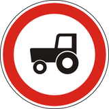 Landbouwvoertuigen verboden.
