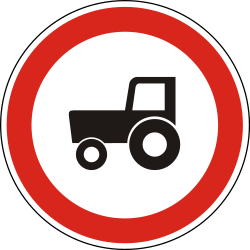 Landbouwvoertuigen verboden.