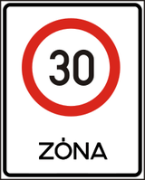 Begin van een zone met snelheidslimiet.
