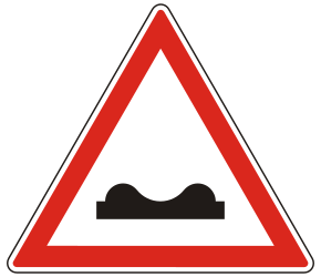 Waarschuwing voor een slecht wegdek.