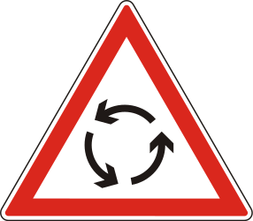 Waarschuwing voor een rotonde.