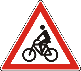 Waarschuwing voor fietsers.