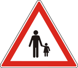Waarschuwing voor voetgangers.