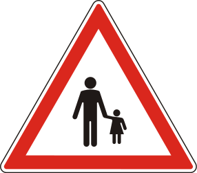 Waarschuwing voor voetgangers.