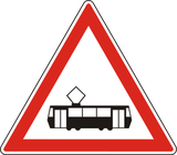 Waarschuwing voor trams.