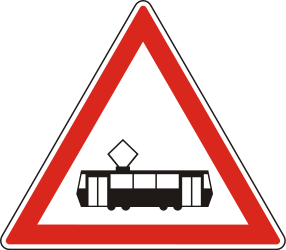 Waarschuwing voor trams.