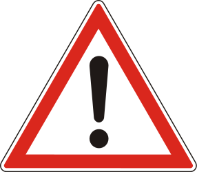 Waarschuwing voor een gevaar zonder specifiek verkeersbord.