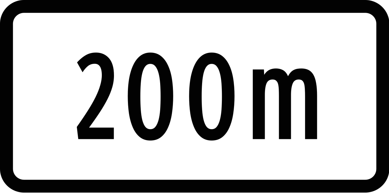 ... metres ahead.