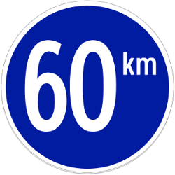 Start of a minimum speed.