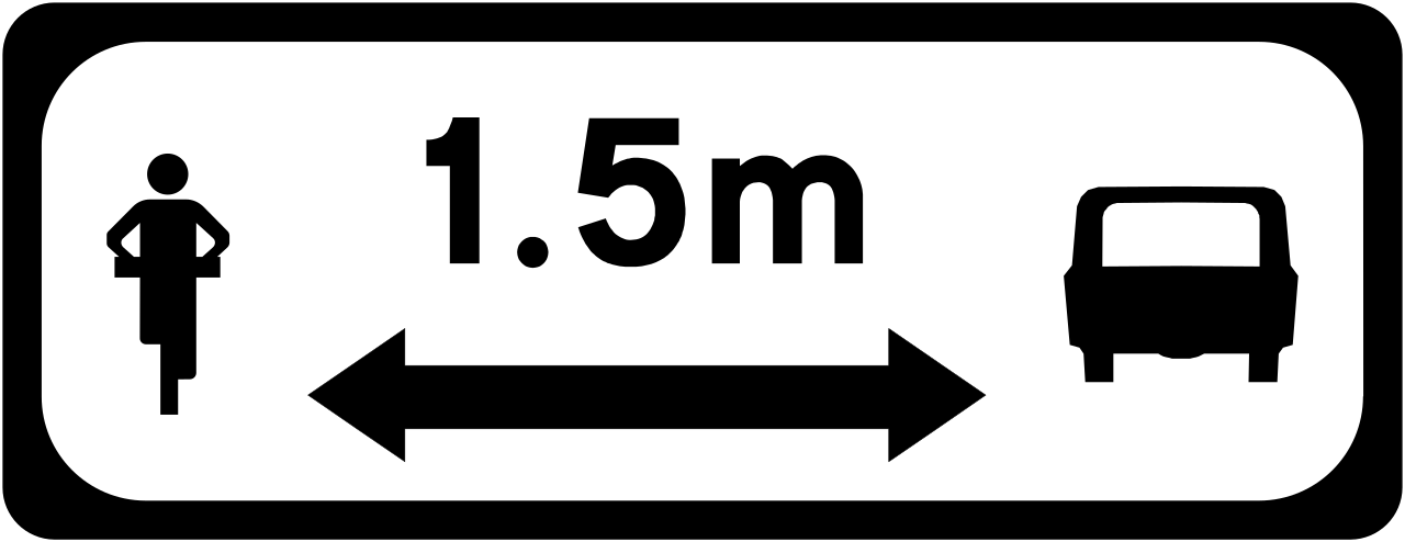 Minimale inhaalafstand tot fietsers.