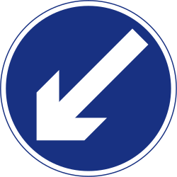 Obstakel links voorbijrijden.