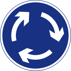 Verplichte rijrichting op de rotonde.