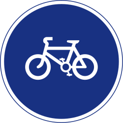 Verplicht pad voor fietsers.