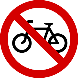 Fietsers verboden.