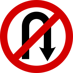 Keren verboden (U-turn).