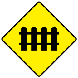 Waarschuwing voor een overweg met slagbomen.
