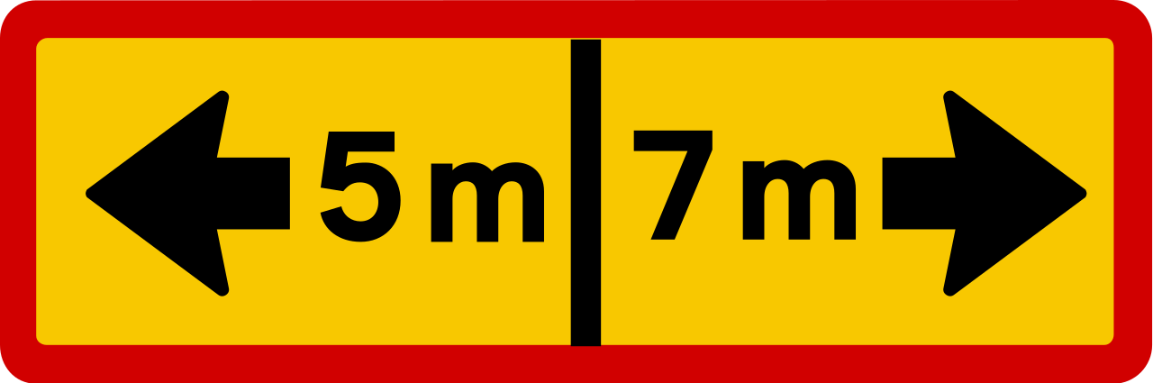 ... meter naar links of rechts.