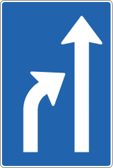 Einde van een rijstrook.