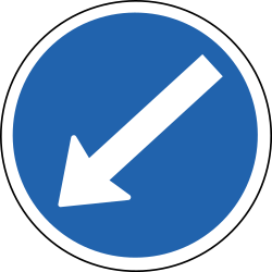 Obstakel links voorbijrijden.