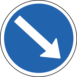 Obstakel rechts voorbijrijden.