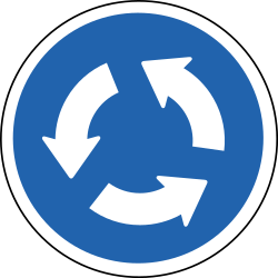 Verplichte rijrichting op de rotonde.