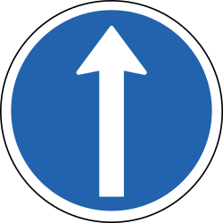 Rechtdoor rijden verplicht.