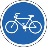 Verplicht pad voor fietsers.