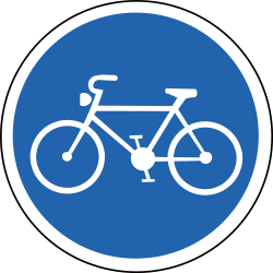 Verplicht pad voor fietsers.