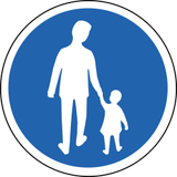Verplicht pad voor voetgangers.