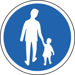 Verplicht pad voor voetgangers.