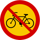 Fietsers verboden.