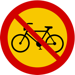 Fietsers verboden.